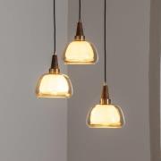 Ermo riipusvalaisin, pyöreä, 3-valo, messinki, Ø 47 cm, lasi