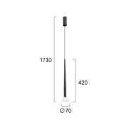 LED-riippuvalo Rina, musta/kirkas, Ø 7 cm, metalli/akryyli