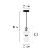 LED-riippuvalo Gemma, korkeus 32 cm, värikäs, lasi/keramiikka/metalli