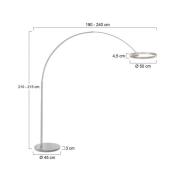 LED-kaarivalaisin Ringlux, teräksenvärinen, metalli, CCT, himmennin