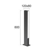 LED-pollarivalaisin Lir, korkeus 60 cm, tummanharmaa metalli, 2-lamppu...