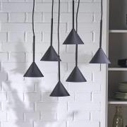 Cono Mini -riippuvalaisin, 6-lamppuinen, musta, E27