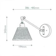 Seinävalaisin Arti, messinkivärinen/luonnonvärinen, rottinki, teräs