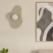 Globen Lighting seinävalaisin Illusion, beige, lasi, 60 cm