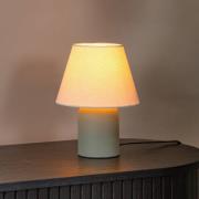 Pöytävalaisin Macia, vihreä/beige, korkeus 27 cm, keraaminen/kangas