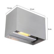 LED-seinävalaisin Muro 3365, teräksenharmaa, kulmikas, G9, 2700 K