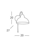 Kolarz seinälamppu Nonna, Ø 20 cm, hirvi, kullanvärinen, sileä reuna