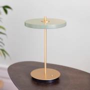 UMAGE LED-akkukäyttöinen pöytälamppu Asteria Move oliivinvihreä/messin...