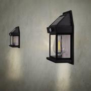 LED-aurinkopaneelilla varustettu ulkoseinälamppu Mira, anturi, musta, ...