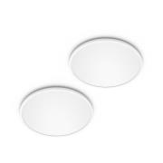 Philips LED SuperSlim 2 kpl valkoinen IP44 Ø 30 cm 2700 K