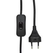 PR Home pöytälamppu Solo, musta/valkoinen, korkeus 55 cm, kangas