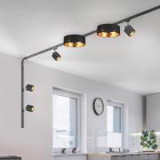 Kiskosarja DUOline Hostel/Tommy, musta 3 m 6-lamppuinen E27/E14