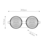 LED-seinävalaisin PALMAS kulta/savuharmaa Leveys 39 cm 2-lamppuinen IP...