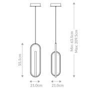 LED-riippuvalaisin DENMARK, mattamusta, Ø 21 cm, metalli