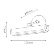 LED-seinävalaisin VALISE, musta/vanha messinki, 31 cm keinonahka