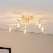 Kattovalaisin Prato, kerma/kirkas, lasi, 5-lamppuinen