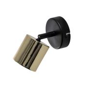 Seinäkohdevalaisin Demia, musta/messinkivärinen, 10 cm leveä, GU10