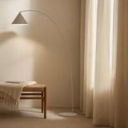 Lindby Triangolo-kaarilamppu, beige, korkeus 195 cm, metalli, E27