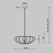 Maytoni-riippuvalaisin Cambio, harmaa, Ø 58 cm, huopa, E27