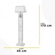 Miriel lattiavalaisin, korkeus 170 cm, tekstiili, puu