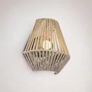 LED-akku-seinävalaisin Lira, ruskea, paperilanka, kosketus, K 19 cm