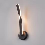 LED-seinävalaisin Ginko, musta mattapintainen, metalli, korkeus 45,5 c...