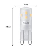 Philips kaksikantainen LED-lamppu G9 1,9W 220lm 2700K matt 3 kpl