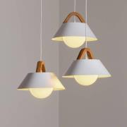 Funda-riippuvalaisin, valkoinen, Ø 64 cm, 3-lamppuinen, metalli/lasi