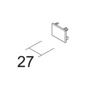 Ivela päätykappale SQUARE 48 V kisko, musta, muovi