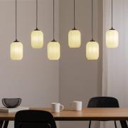 Verdi riippuvalaisin, pituus 115 cm, musta/opal, lasi, 6 valoa.