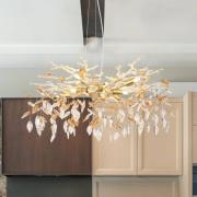 Kattokruunu Danna, kultainen/meripihka/kirkas, Ø 61 cm