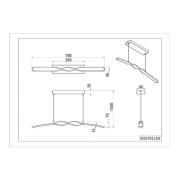 LED-riippuvalaisin Ginko, hiekka, metalli, pituus 79 cm