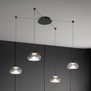 LED-riippuvalaisin Brena, 4-lamppuinen, kirkas, lasi, CCT, himmennettä...