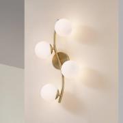 Lindby seinävalaisin Josiana, opaali/messinki, 48 cm, pallo, lasi