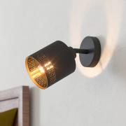 Seinäkohdevalo Esteperra, musta/kulta 1-lamppuinen