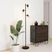 Lurone lattiavalaisin, musta, kolme lamppua