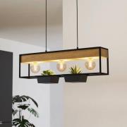 Riippuvalaisin Libertad 1, pituus 76 cm, musta/puu, 3-valo.