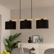 Castralvo riippuvalaisin, pituus 97,5 cm, musta, 3-valo, kangasvärinen