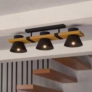 Kattovalaisin Maccles musta, puu, 3-lamppuinen