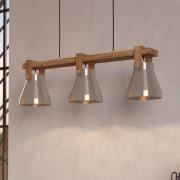 Cawton riippuvalaisin, pituus 76 cm, teräs/ruskea, 3-valo, teräs