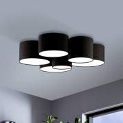 Kattovalaisin Pastore 2, Ø 99 cm, musta, 6 valoa, kangas, kankainen