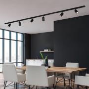 Kisko 230 V kiskojärjestelmä, musta, 6 valonheittimellä, pituus 2,25 m