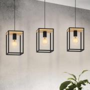 Libertad-riippuvalaisin, pituus 88 cm, musta/puu, 3-valo.