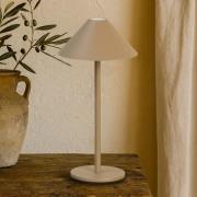 LED-akkukäyttöinen LED-pöytälamppu Prato, greige, korkeus 25 cm, metal...