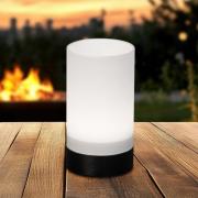 LED-akkupöytälamppu Fenya, musta/opaalimatta Korkeus 14 cm IP54