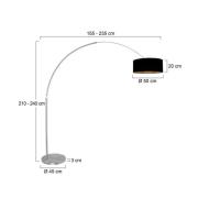 Kaareva maavalaisin Sparkled Light teräs/musta-kulta 240 Chintz