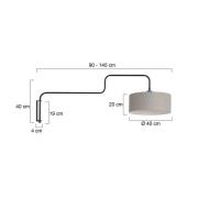 Seinälamppu Bloeba, musta-mutainen ulkonema, 140 cm Chintz