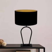 Pöytälamppu Stang, musta/musta-kultainen, korkeus 71 cm, chintz