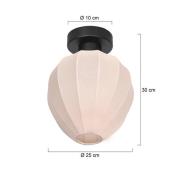 Kattovalaisin Bloeba, valkoinen/musta, Ø 25 cm, pellava/metalli