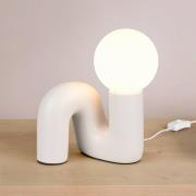 Pöytävalaisin Quinn, vaaleanharmaa, korkeus 22 cm, keraaminen/lasi, G9